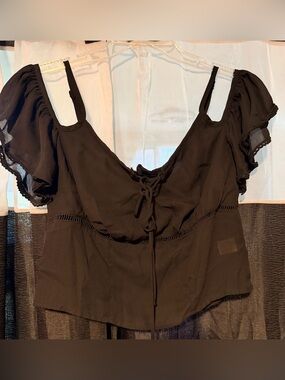 Preloved Shi by JOURNEYS Black Tie-Front Puff Sleeve Blouse